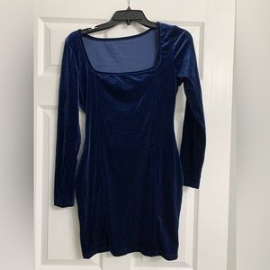 Medium blue velvet dress